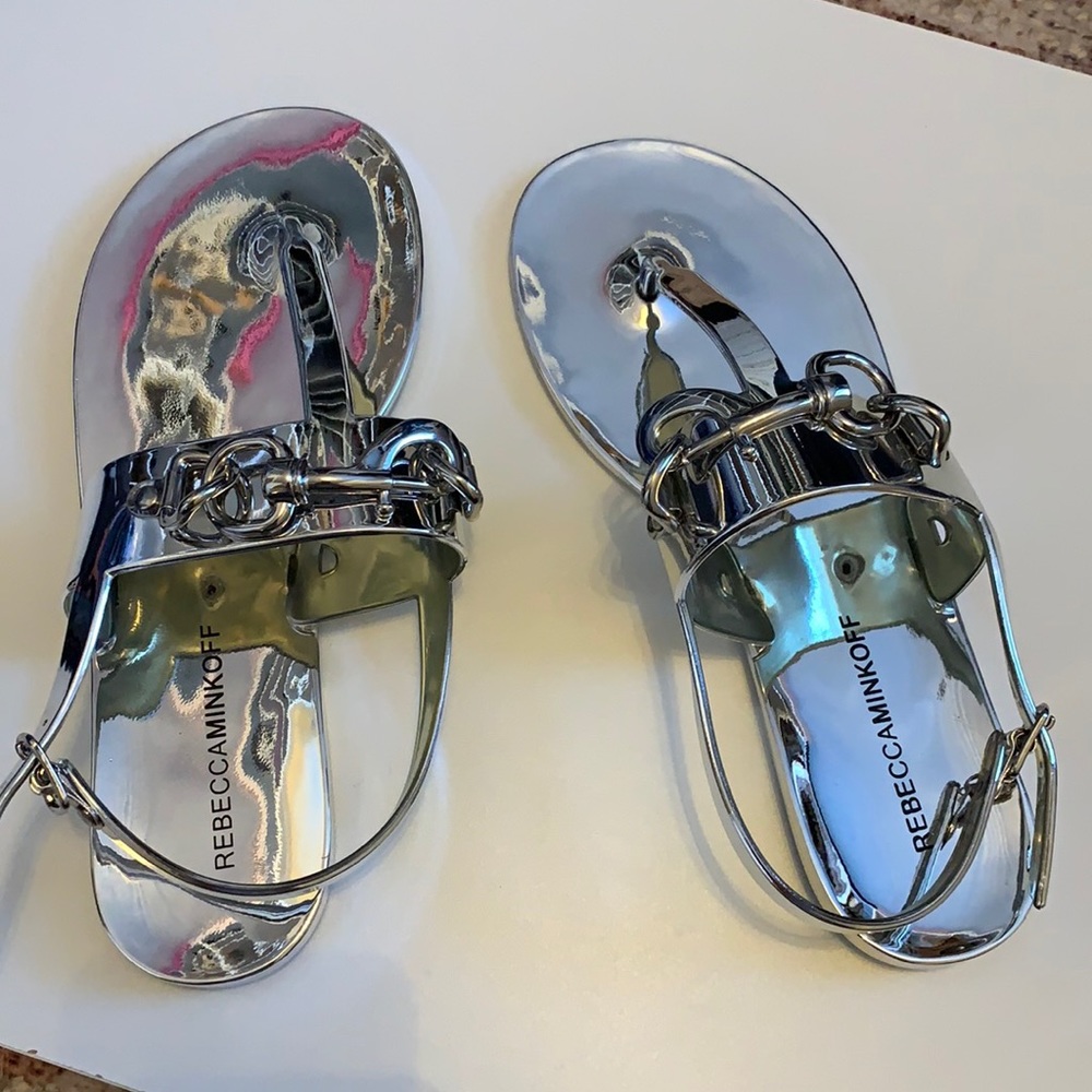 Rebecca Minkoff Silver Sandals size 7